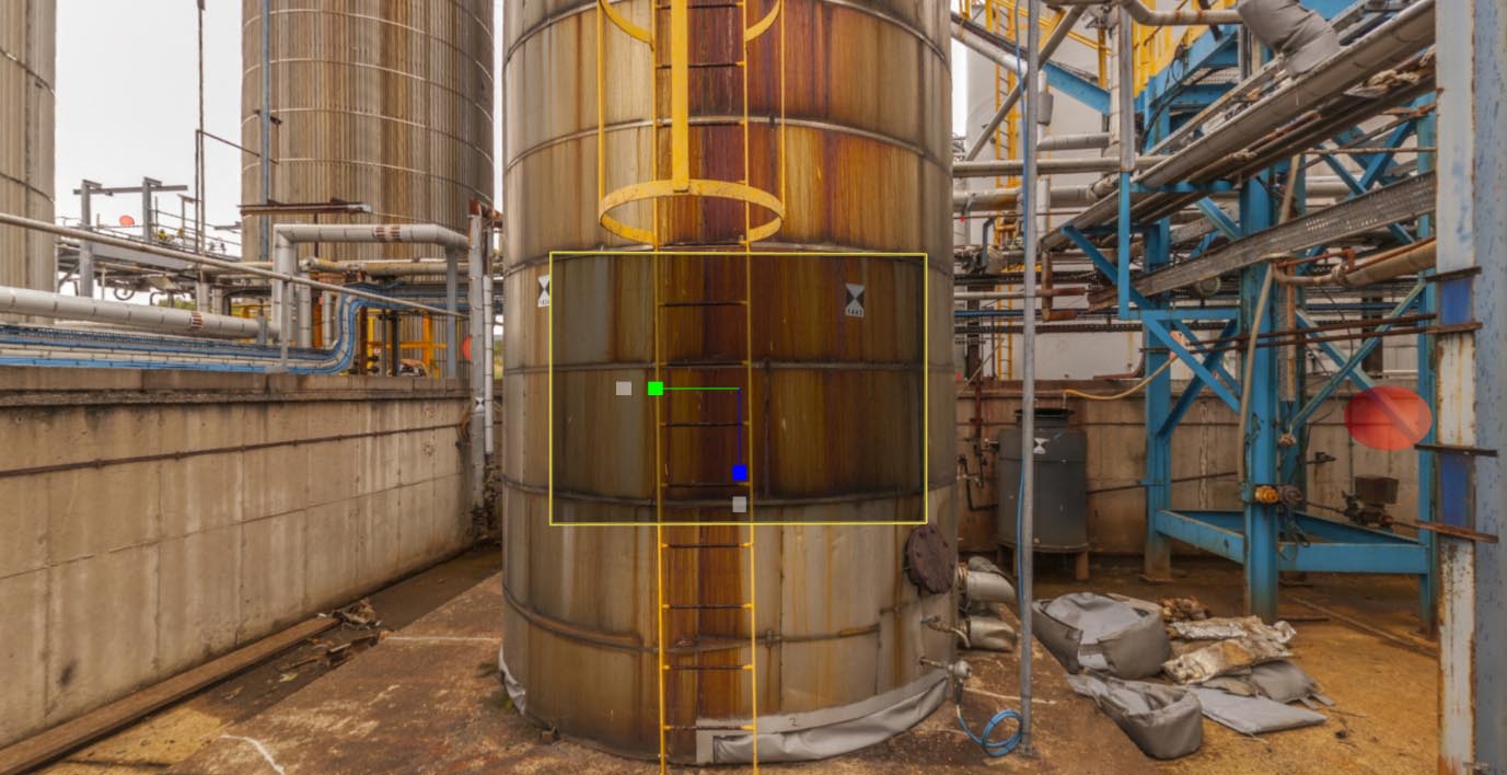 Picture 3.  Highlighting an dangerous place / tank that need to be replaced – powered by Webpano from 3Deling